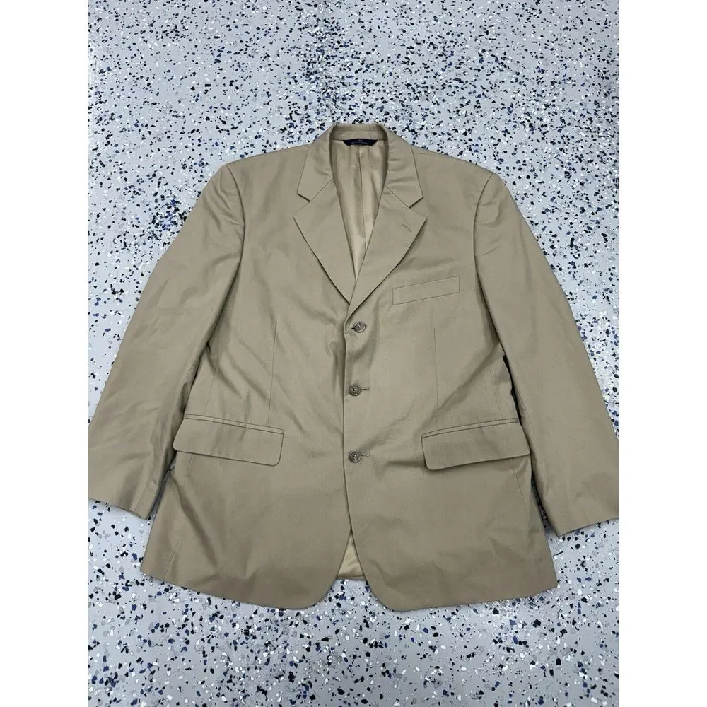Brooks Brothers 346 42R Used Kahki Brown Stretch Blazer Cotton‎